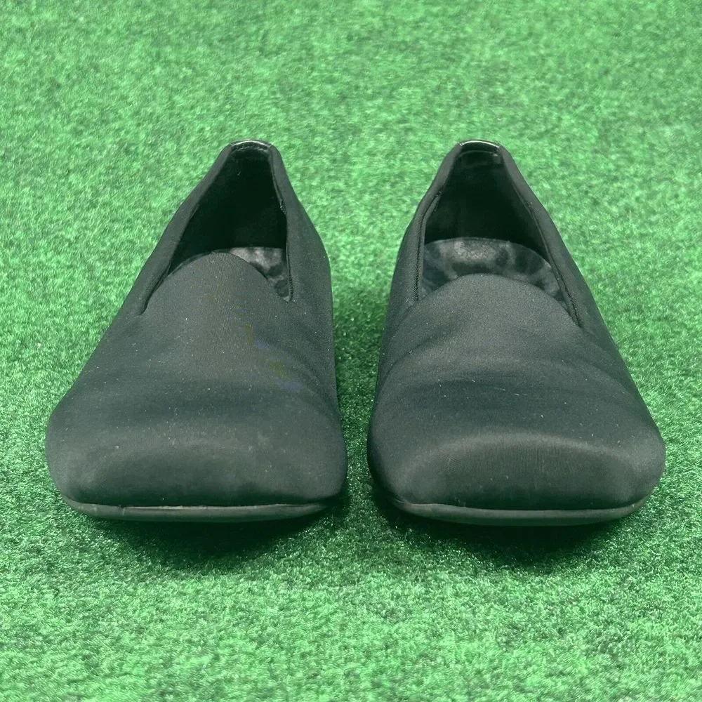 Vionic Powell Demi Wedge Loafer Black Orthaheel Slip on Shoes Womens 10 Low Heel